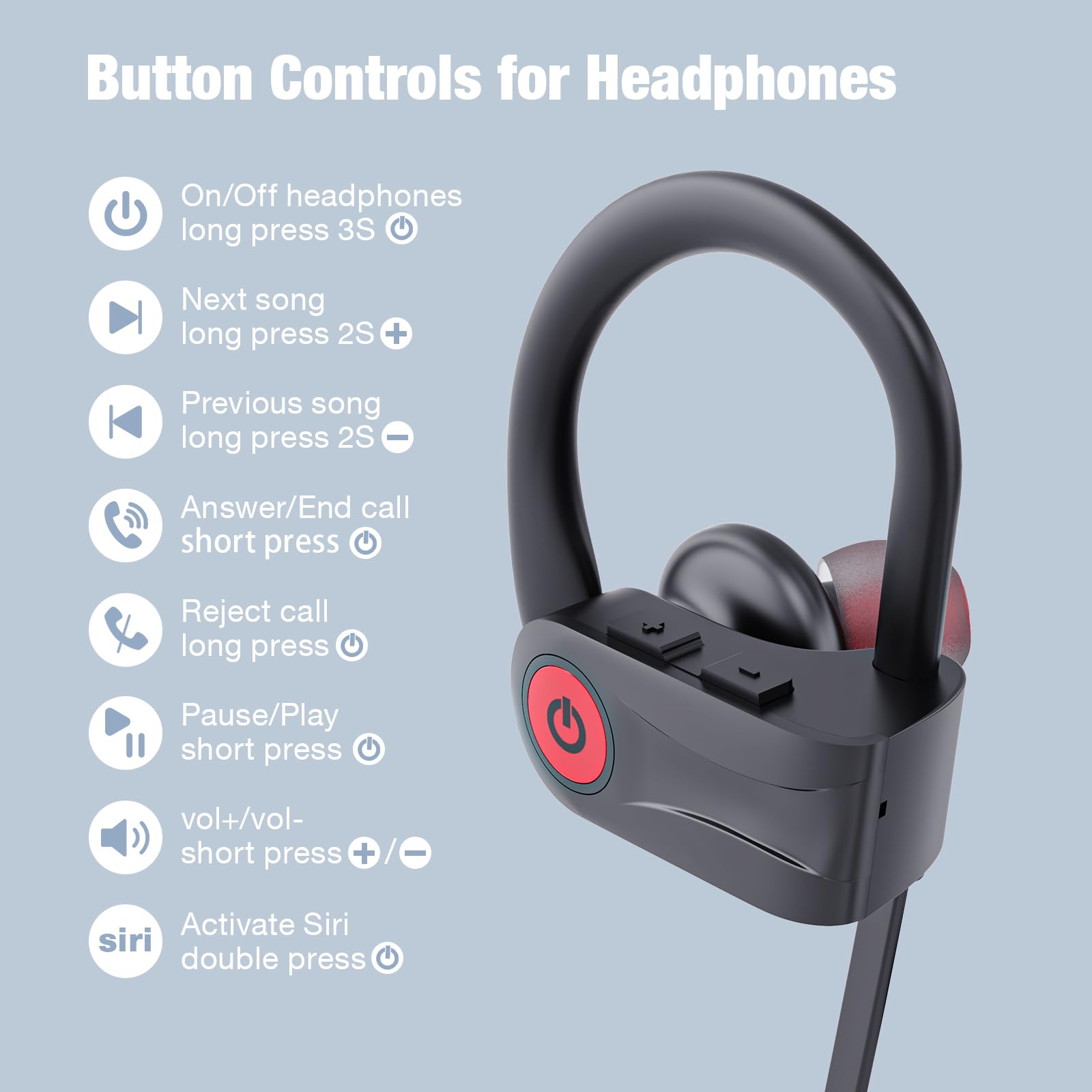 Wireless Sport Earbuds, 16H Playtime