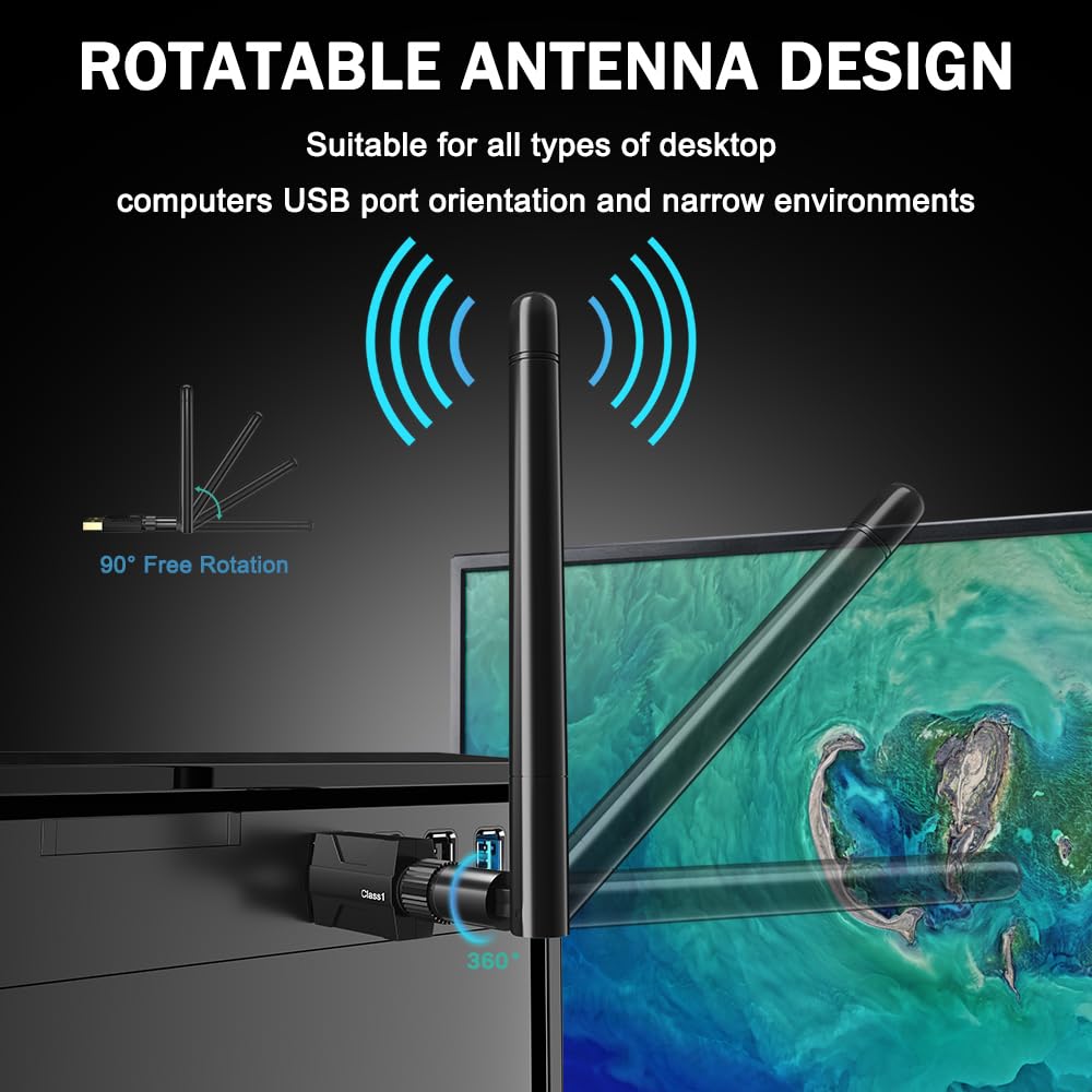 Techkey Long Range Bluetooth Adapter for Desktop PC