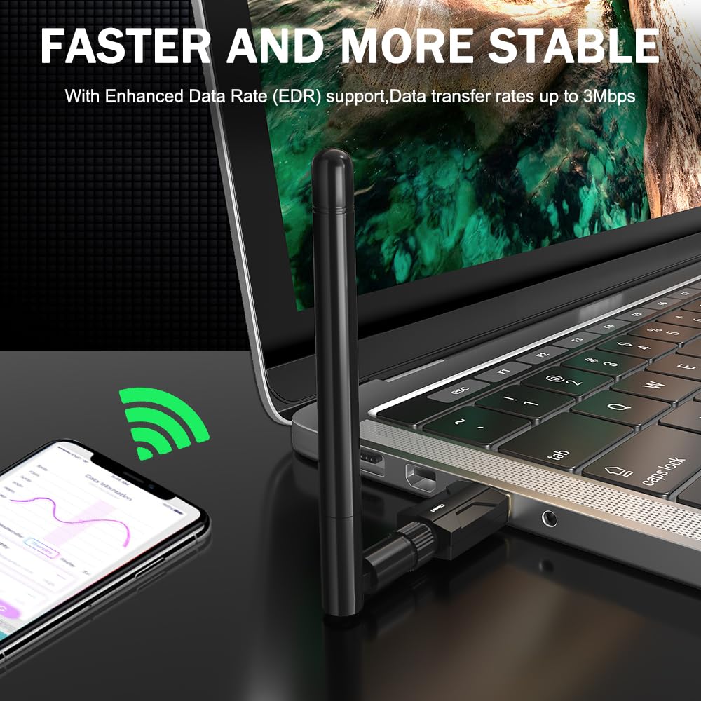 Techkey Long Range Bluetooth Adapter for Desktop PC