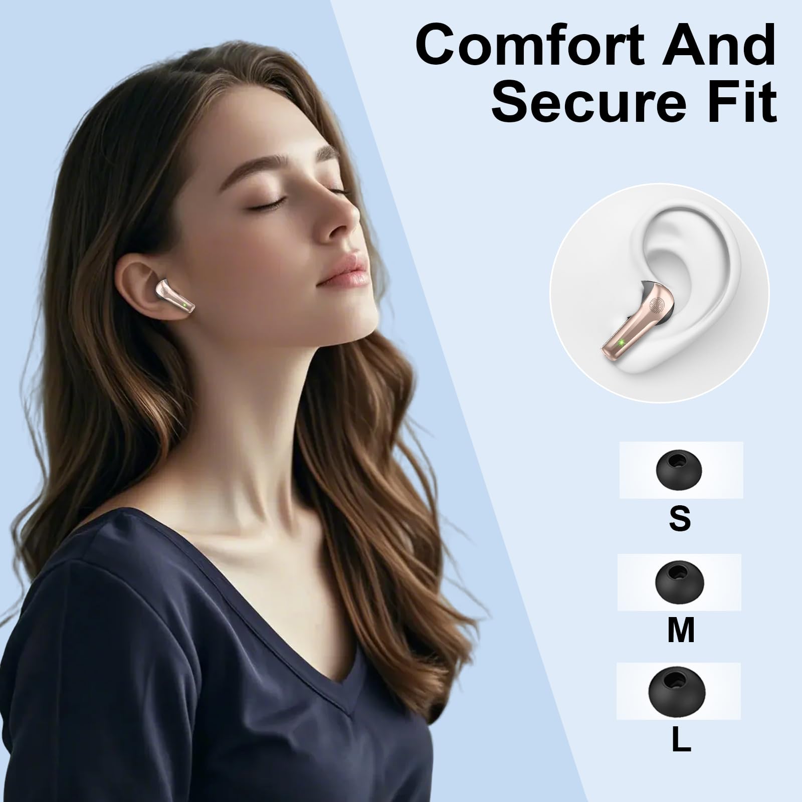Wireless Earbuds with ENC Mic