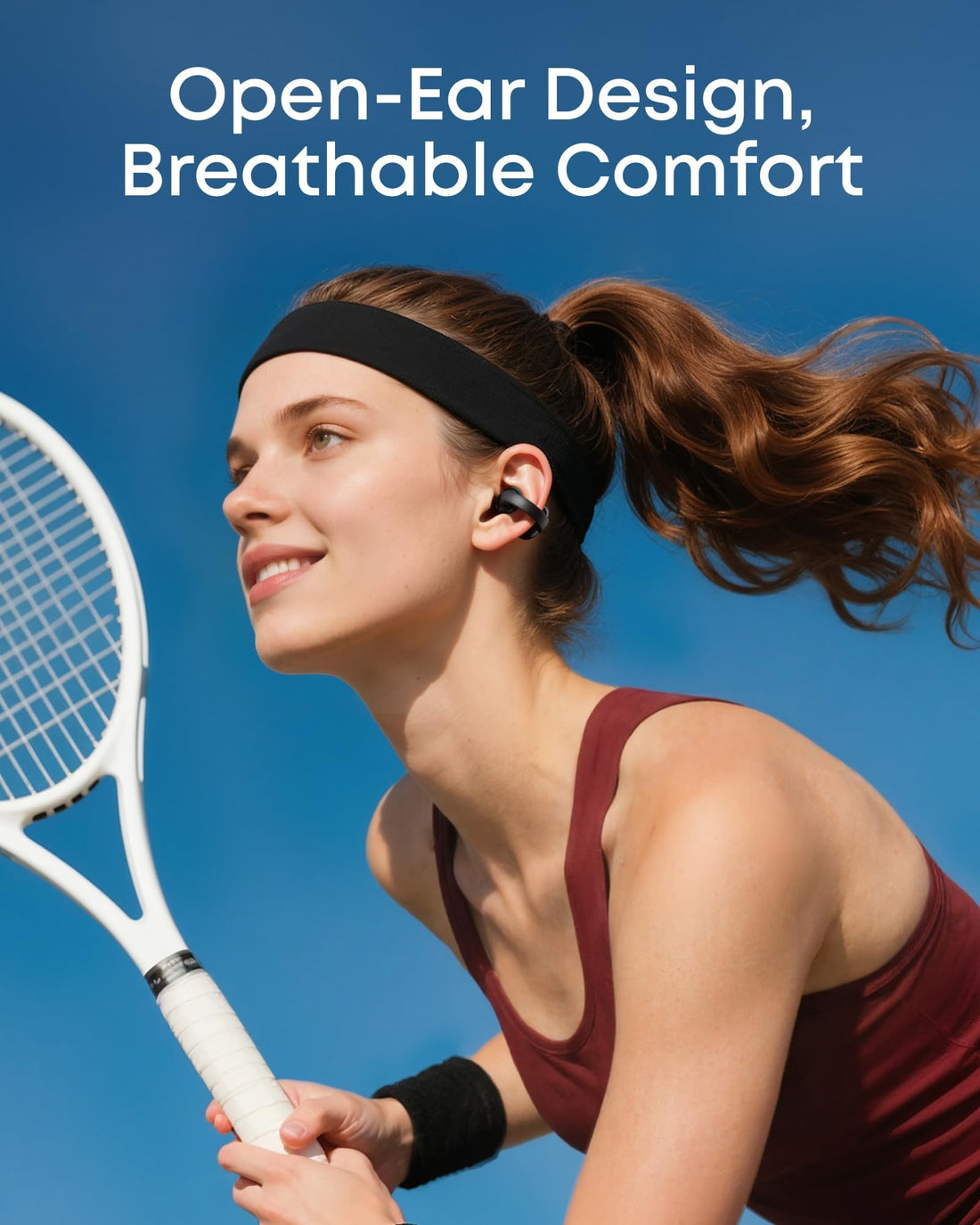 Open-Ear Clip-On Earbuds, 28H Playtime