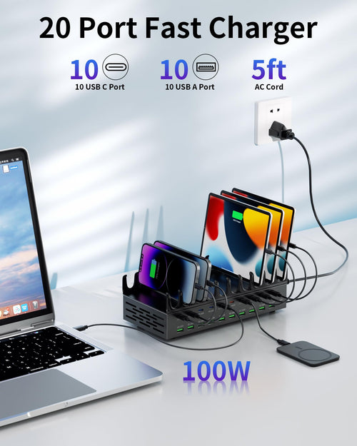 20 Port USB Charging Station