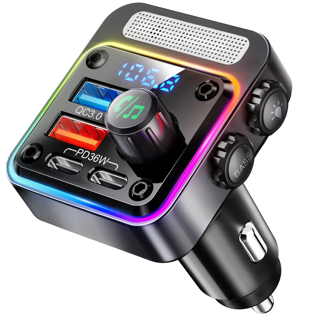 Nulaxy Bluetooth 5.3 Car FM Charger
