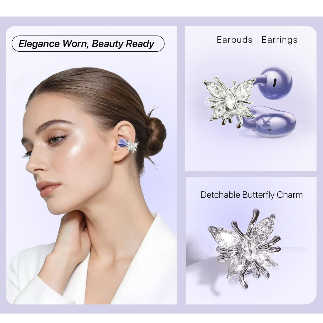 Open-Ear Clip Wireless Earbuds, 60H Battery