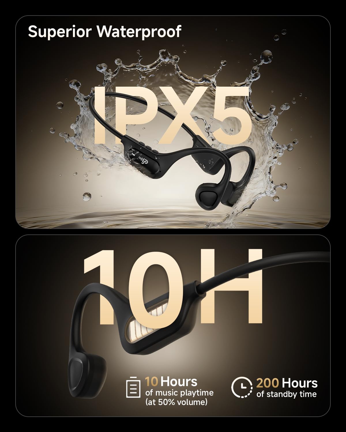 Bone Conduction Headphones, 10H Playtime