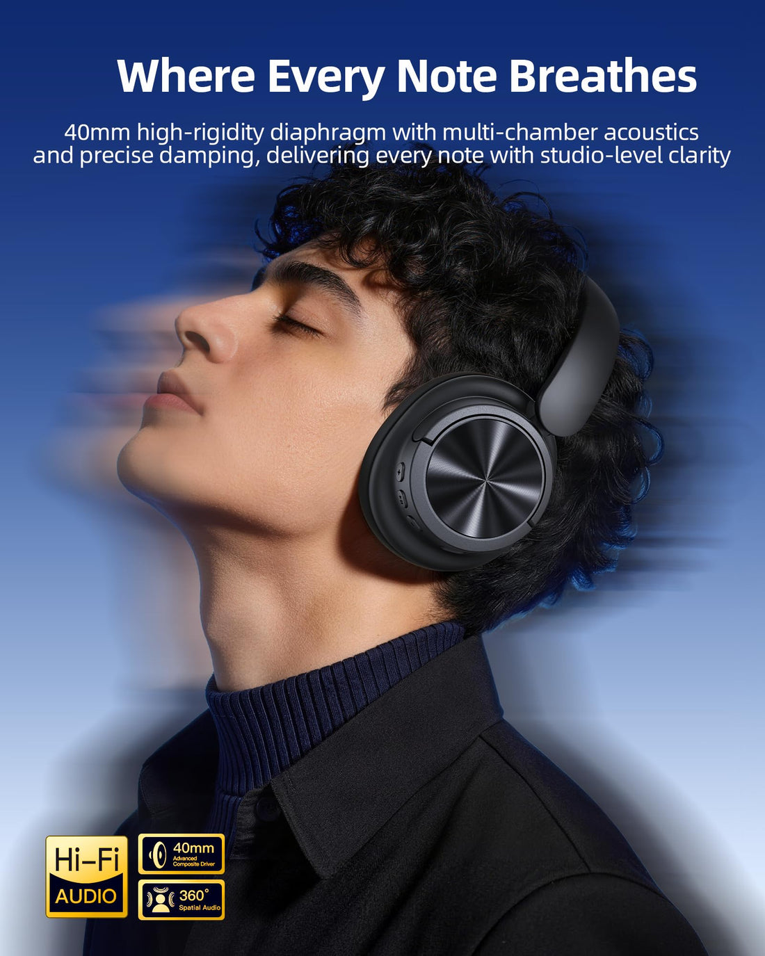 ANC Wireless Headphones, 120H Playtime