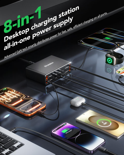 8-in-1 105W GaN USB-C Charging Station